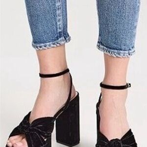 Loeffler Randall Black Velvet Platform Sandals